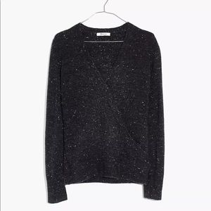 Madewell Donegal Black Wrap Sweater Size M